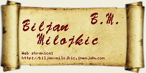 Biljan Milojkić vizit kartica